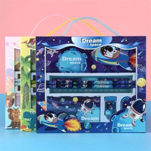 Aesthetic stationery kit with pastel pens and stickers Cute student stationery set with highlighters and notebook Korean aesthetic journaling kit supplies Trendy stationery combo set for study and planning All in one stationery kit aesthetic desk setup