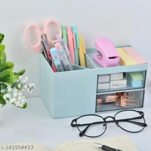 Pastel desk organizer with drawers aesthetic setup Minimal desk storage organizer for study table Cute pastel organizer with compartments for stationery Korean style desk organizer aesthetic workspace Drawer desk organizer compact storage unit